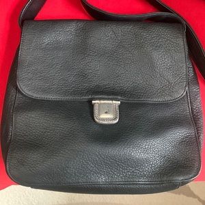 Fossil leather shoulder bag black